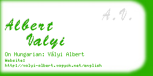 albert valyi business card
